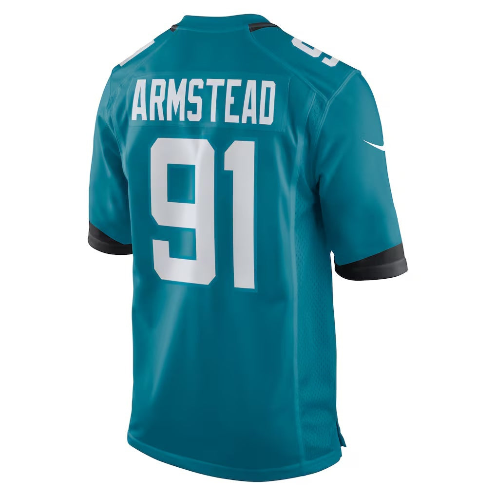 J.Jaguars #91 Arik Armstead Teal Team Game Jersey
