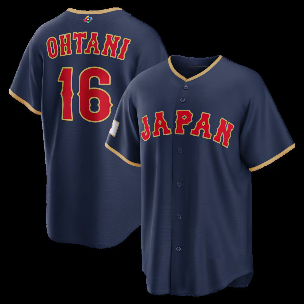 Japan Baseball #16 Shohei Ohtani 2026 World Baseball Classic Road Stadium Baseball Jersey - Navy