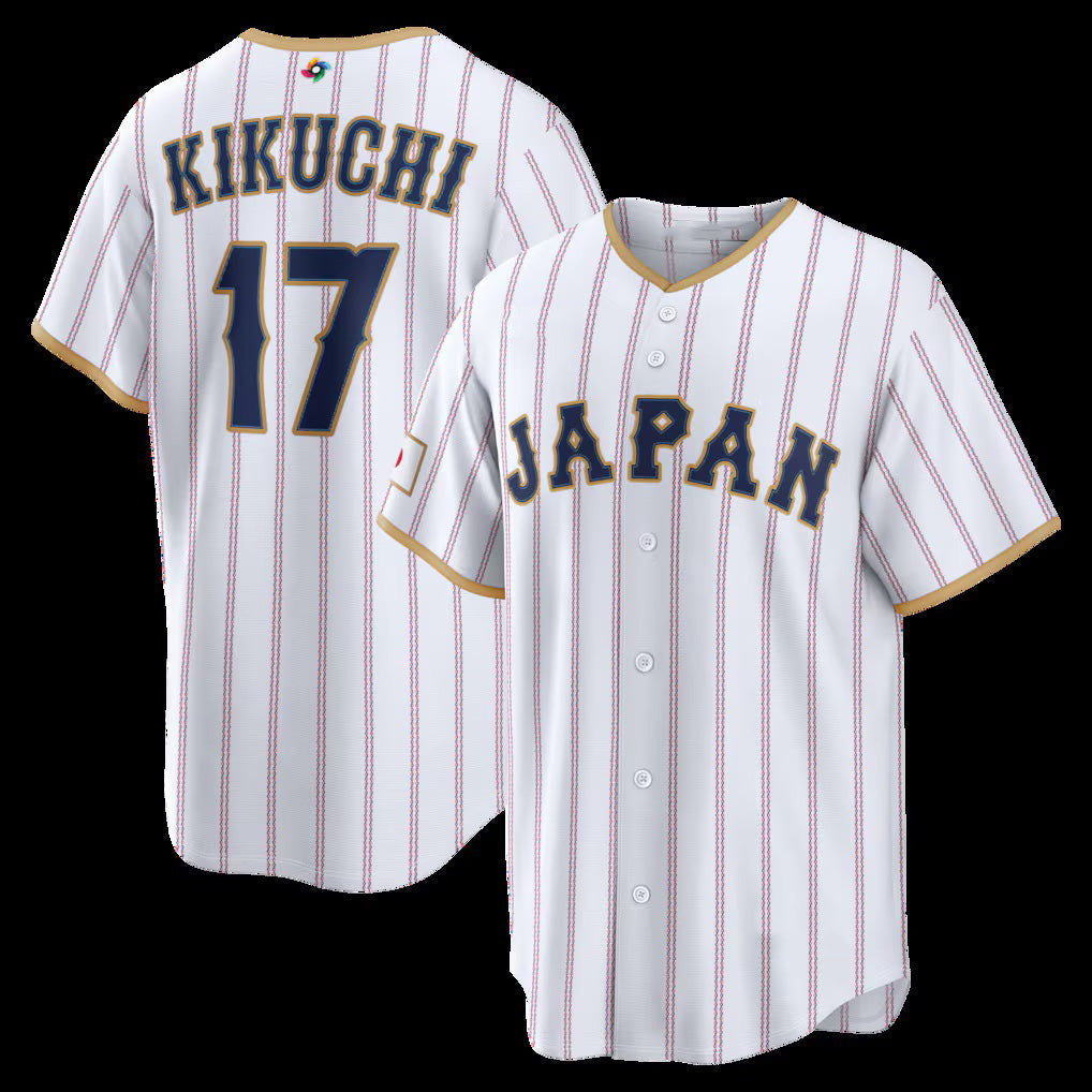 Japan Baseball #17 Yusei Kikuchi 2026 World Baseball Classic Home Stadium Baseball Jersey - White