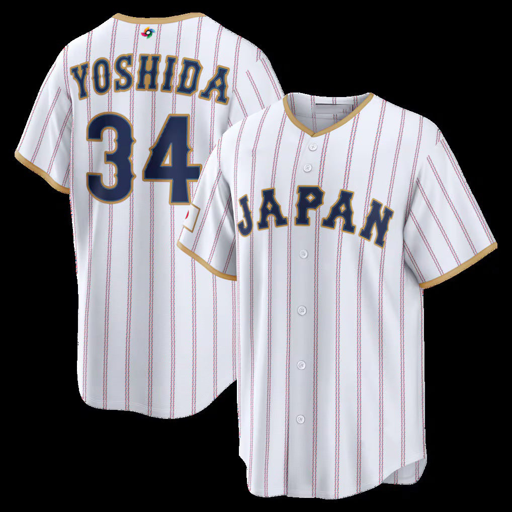Japan Baseball #34 Masataka Yoshida 2026 World Baseball Classic Home Stadium Baseball Jersey - White