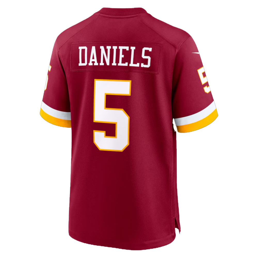 Jayden Daniels Commanders #5 Burgundy Game Stitched Football Jersey