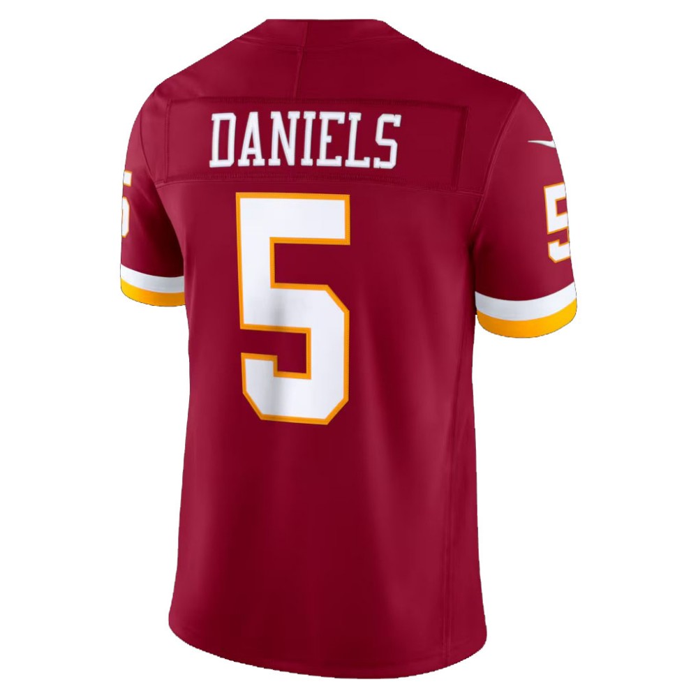 Jayden Daniels Commanders #5 Burgundy Vapor F.U.S.E. Sewn Down Limited Stitched Football Jersey