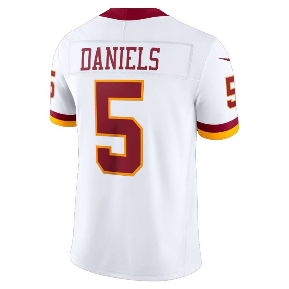 Jayden Daniels Commanders #5 White Vapor F.U.S.E. Sewn Down Limited Stitched Football Jersey