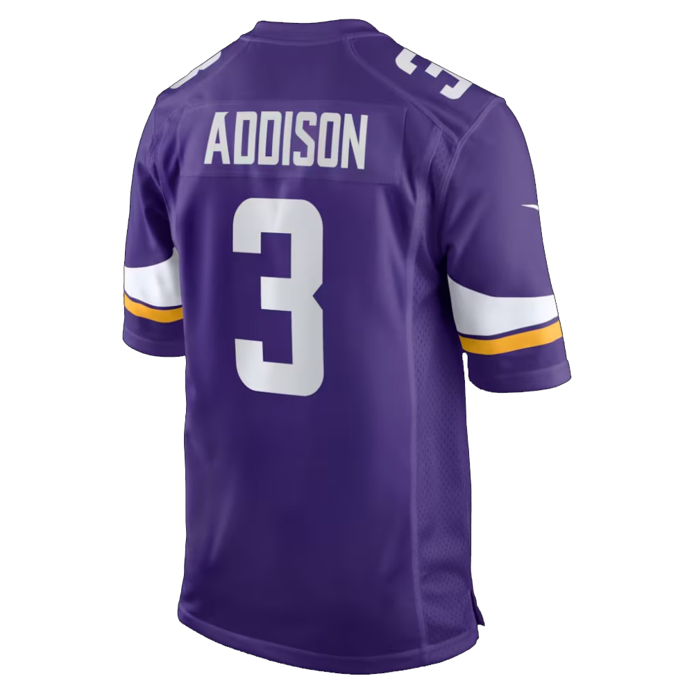 Jordan Addison Vikings #3 Purple F.U.S.E. Vapor Limited Stitched Football Jersey