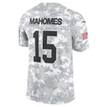 KC.Chiefs #15 Patrick Mahomes Arctic Camo 2024 Salute to Service Limited Football Stitched Jersey
