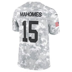 KC.Chiefs #15 Patrick Mahomes Arctic Camo 2024 Salute to Service Limited Football Stitched Jersey