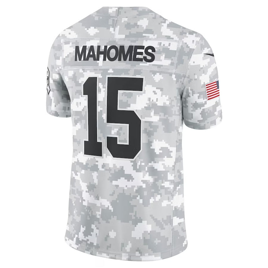 KC.Chiefs #15 Patrick Mahomes Arctic Camo 2024 Salute to Service Limited Football Stitched Jersey