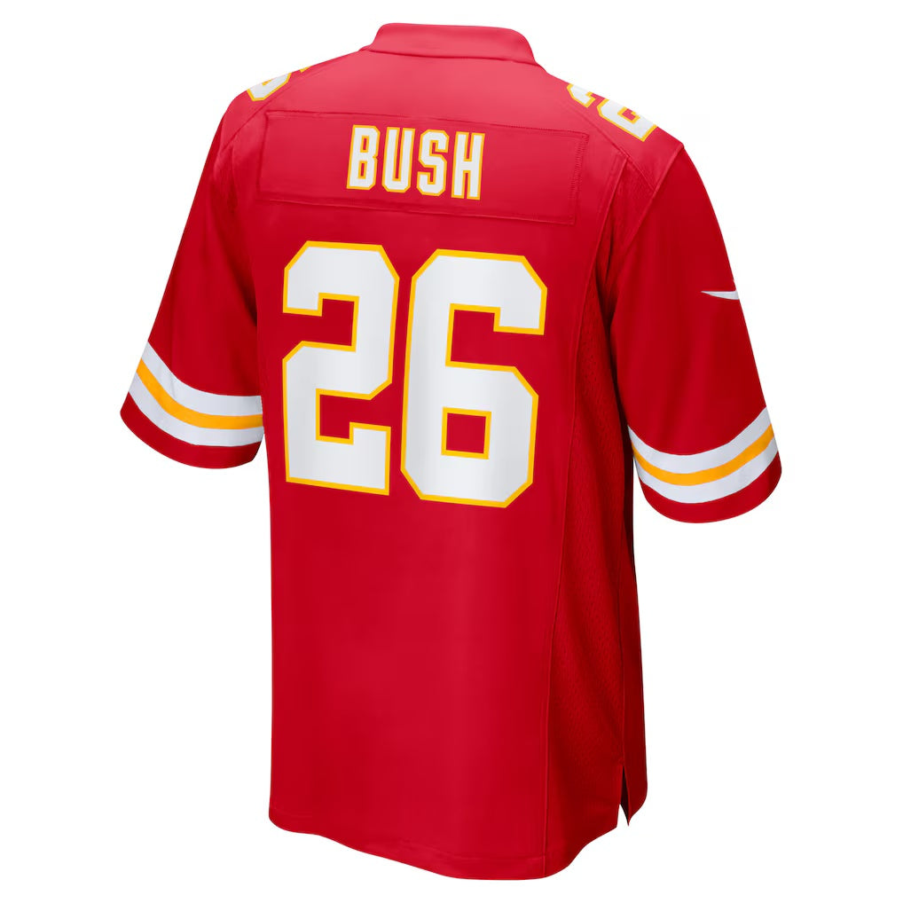 KC.Chiefs #26 Deon Bush Red Game Player Football Jersey MAROU
