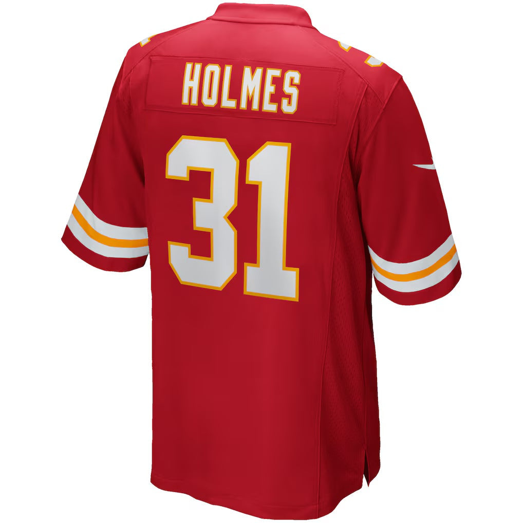 KC.Chiefs #31 Priest Holmes Red Game Retired Player Football Jersey MAROU