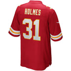 KC.Chiefs #31 Priest Holmes Red Game Retired Player Football Jersey MAROU
