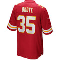 KC.Chiefs #35 Christian Okoye Red Game Retired Player Football Jersey MAROU