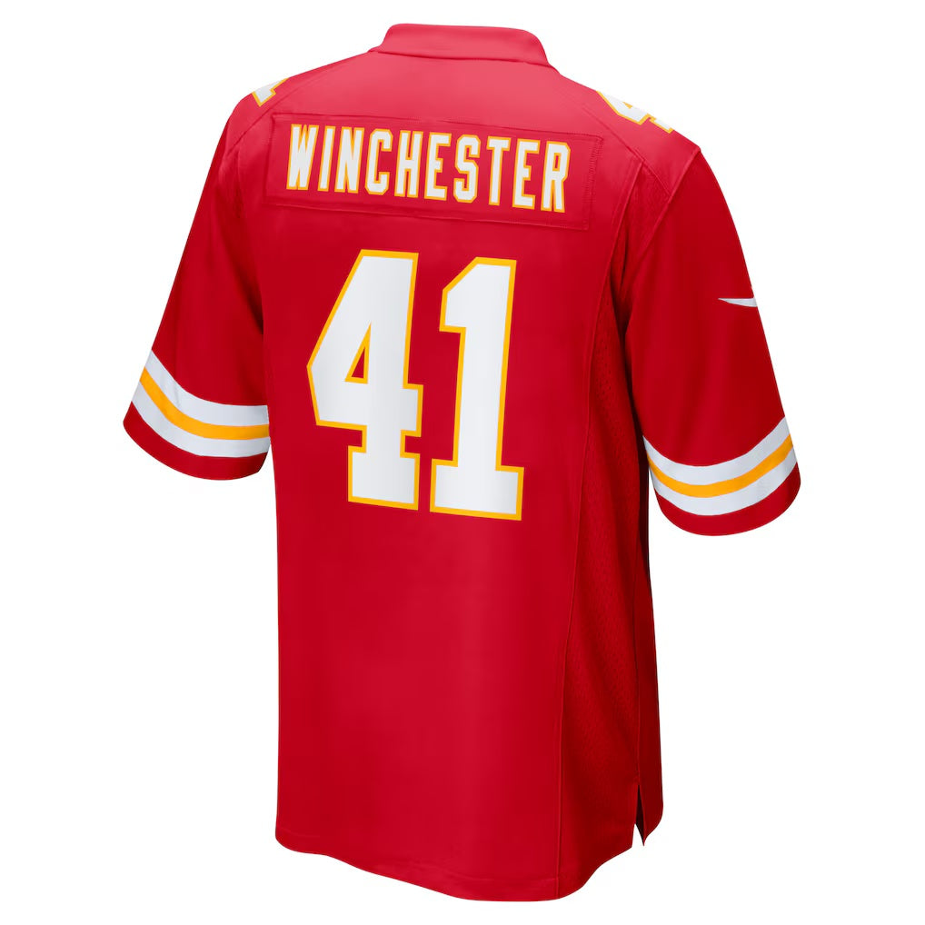KC.Chiefs #41 James Winchester Red Game Football Jersey MAROU