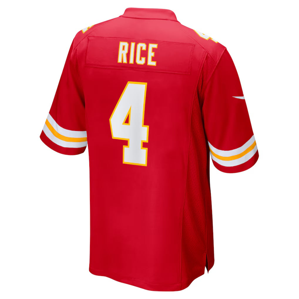 KC.Chiefs #4 Rashee Rice Red Game Football Jersey MAROU