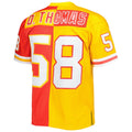 KC.Chiefs #58 Derrick Thomas Mitchell & Ness Red-Gold Split Legacy Replica Football Stitched Jersey