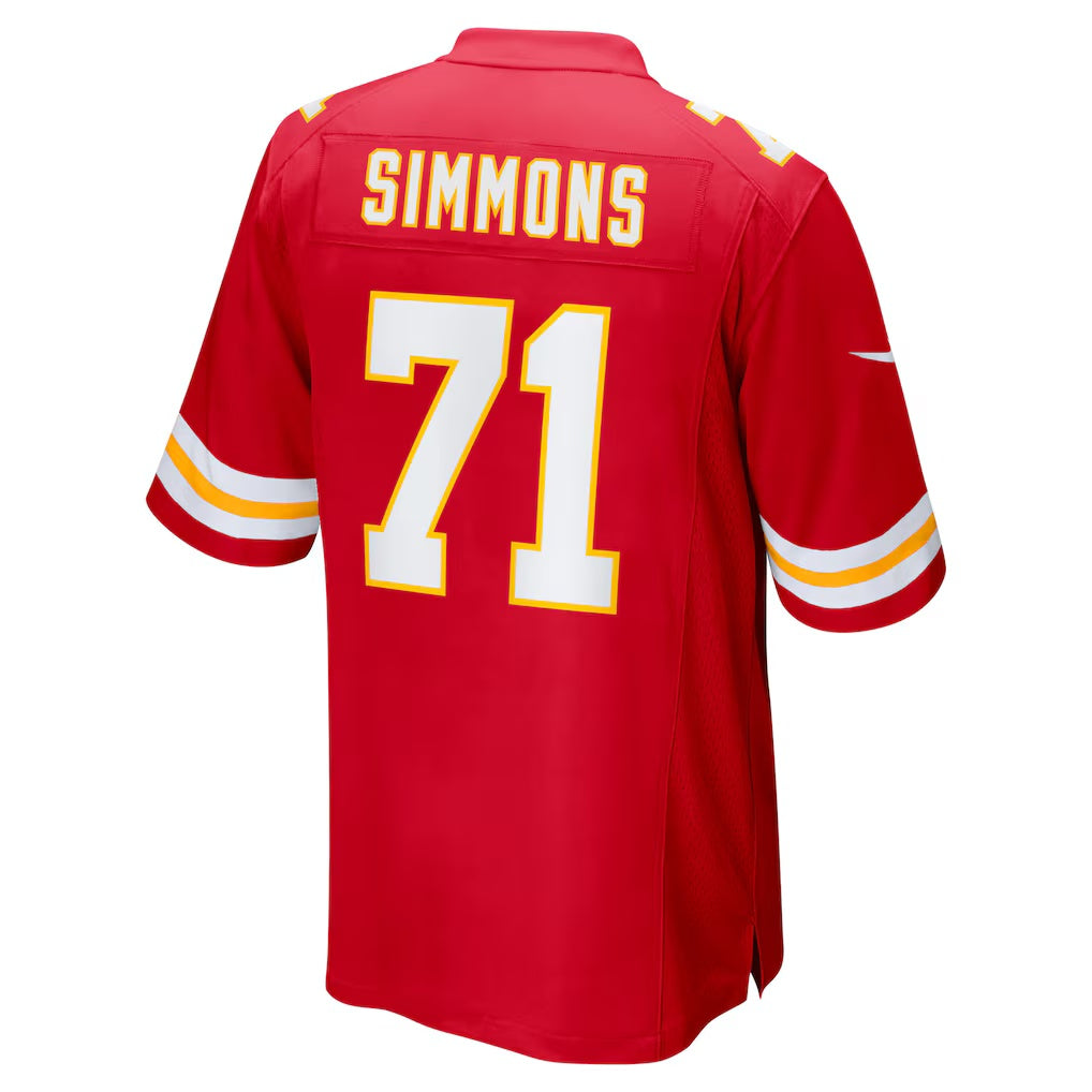 KC.Chiefs #71 Josh Simmons Red 2025 Draft First Round Pick Game Football Jersey MAROU