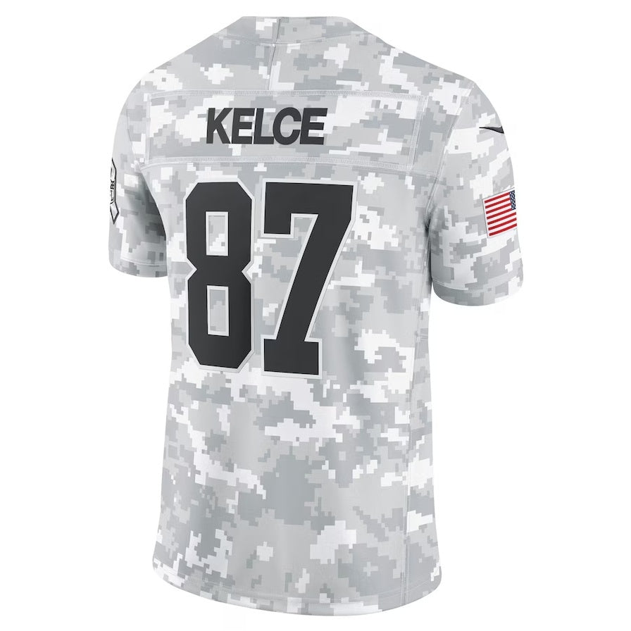 KC.Chiefs #87 Travis Kelce Arctic Camo 2024 Salute to Service Limited Football Stitched Jersey