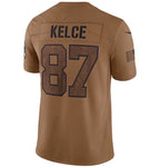 KC.Chiefs #87 Travis Kelce Brown Salute To Service Limited Football Stitched Jersey