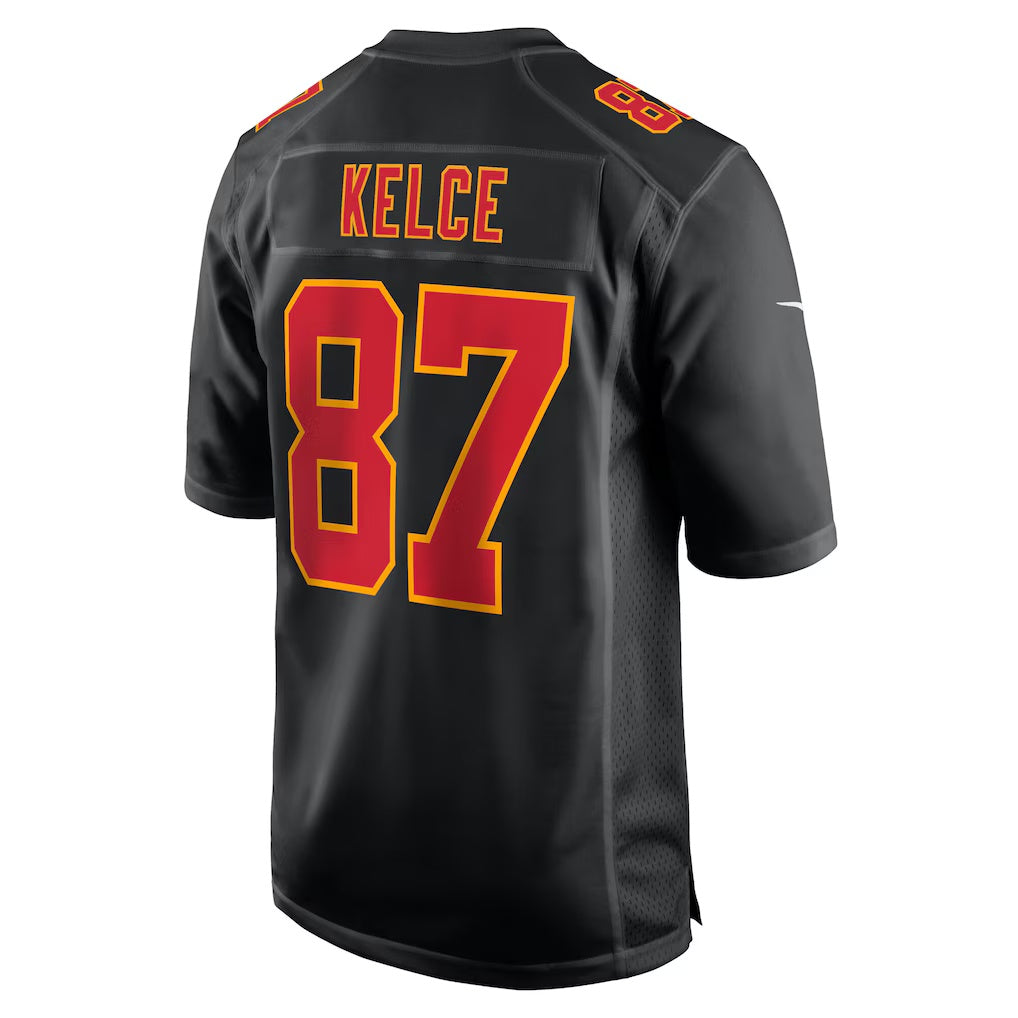 KC.Chiefs #87 Travis Kelce Carbon Black Fashion Game Football Stitched Jersey