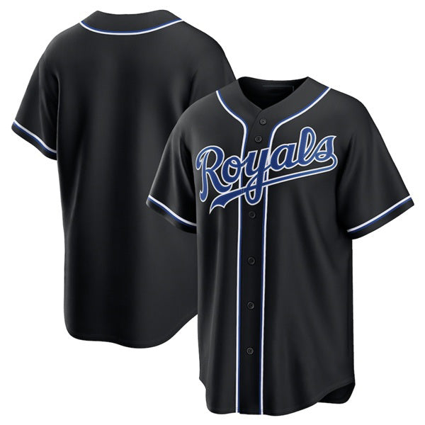 Kansas City Royals Blank Black Out Stitched Baseball Jersey