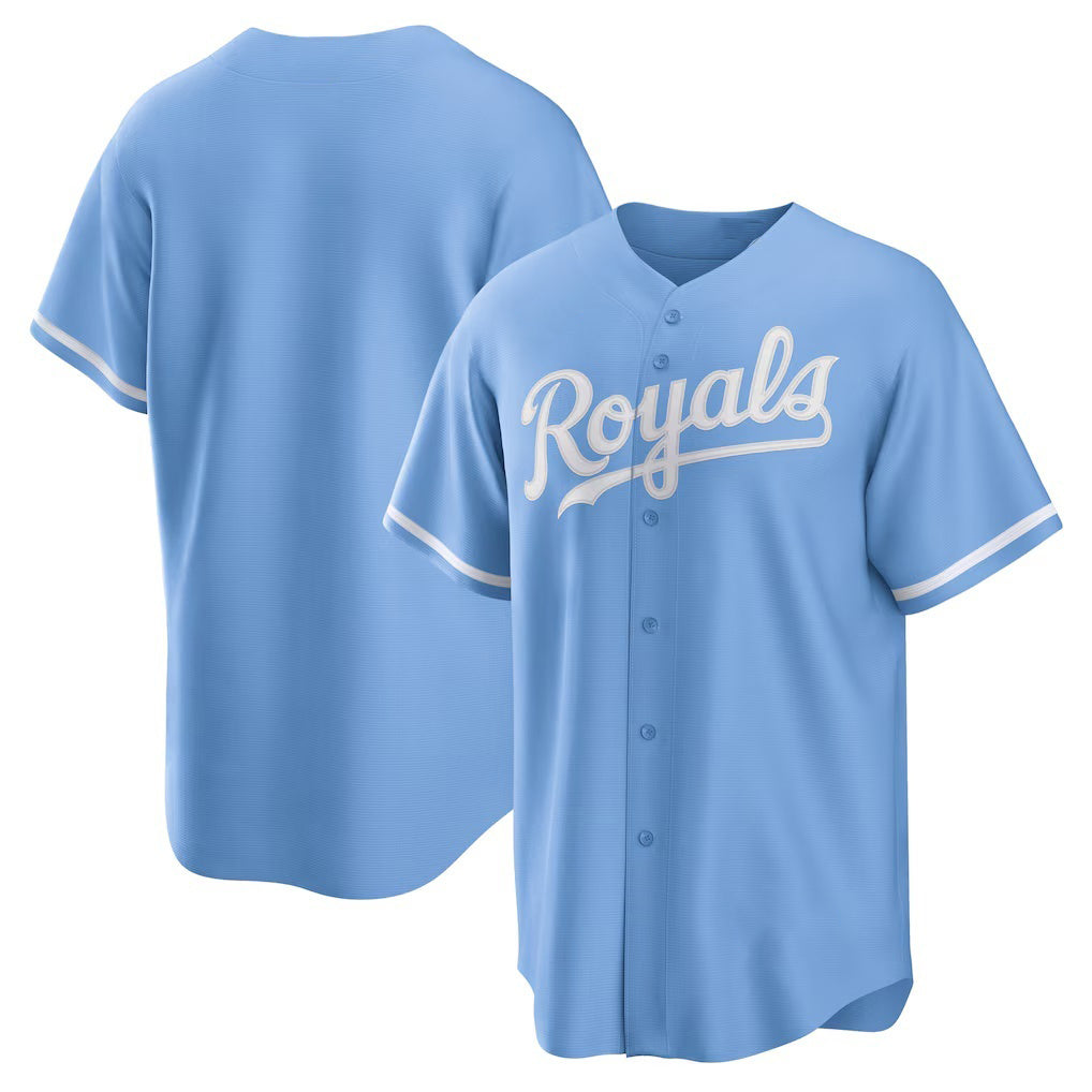 Kansas City Royals Light Blue Alternate Replica Team Logo Baseball Jersey