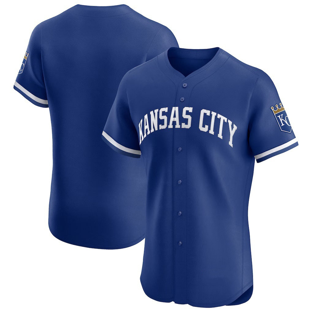 Kansas City Royals Royal Alternate Vapor Premier Elite Patch Baseball Jersey