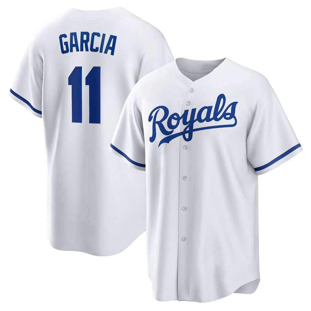 Kansas City Royals #11 Maikel Garcia White Home Replica Baseball Jersey