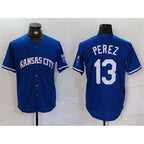 Kansas City Royals #13 Salvador Perez Royal Cool Base Stitched Baseball Jersey