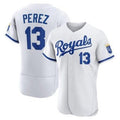 Kansas City Royals #13 Salvador Perez White Flex Base Stitched Baseball Jersey