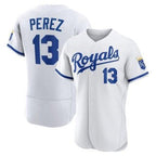Kansas City Royals #13 Salvador Perez White Flex Base Stitched Baseball Jersey