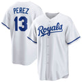 Kansas City Royals #13 Salvador Perez White Home Replica Player Baseball Jersey