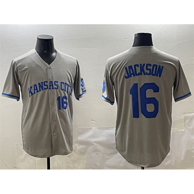 Kansas City Royals #16 Bo Jackson Gray 2024 Away Limited Stitched Baseball Jersey