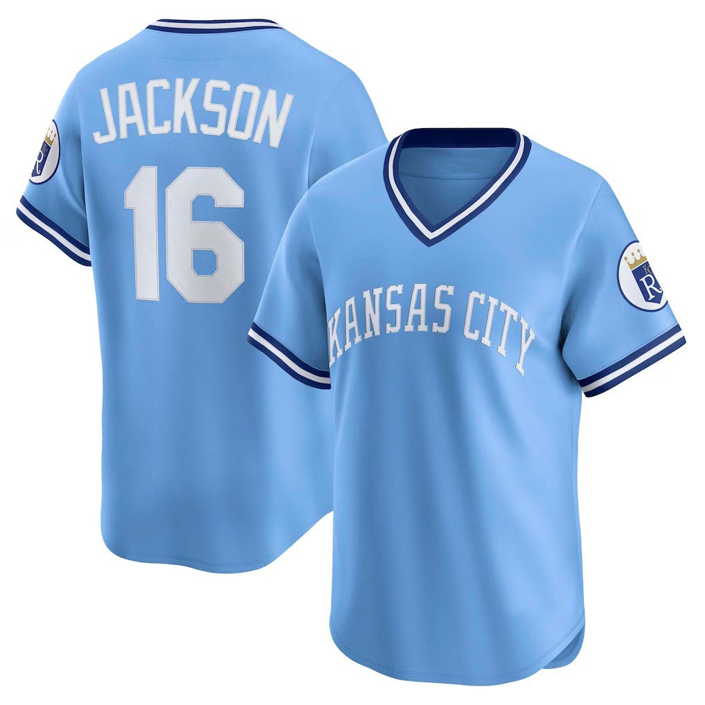 Kansas City Royals #16 Bo Jackson Light Blue Throwback Cooperstown Collection Limited Baseball Jersey
