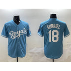 Kansas City Royals #18 Yuli Gurriel Blue Cool Base Stitched Baseball Jersey