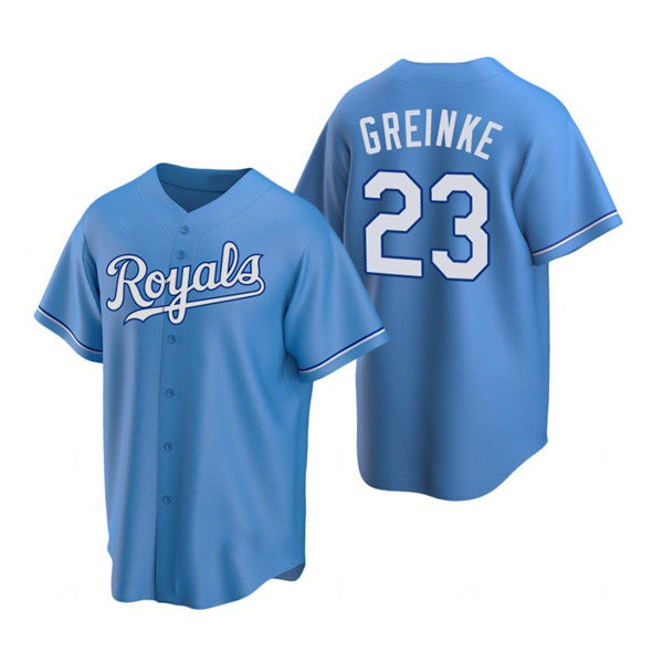 Kansas City Royals #23 Zack Greinke Light Blue Cool Base Stitched Baseball Jersey