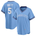 Kansas City Royals #5 George Brett Light Blue Road Cooperstown Collection Player Baseball Jersey