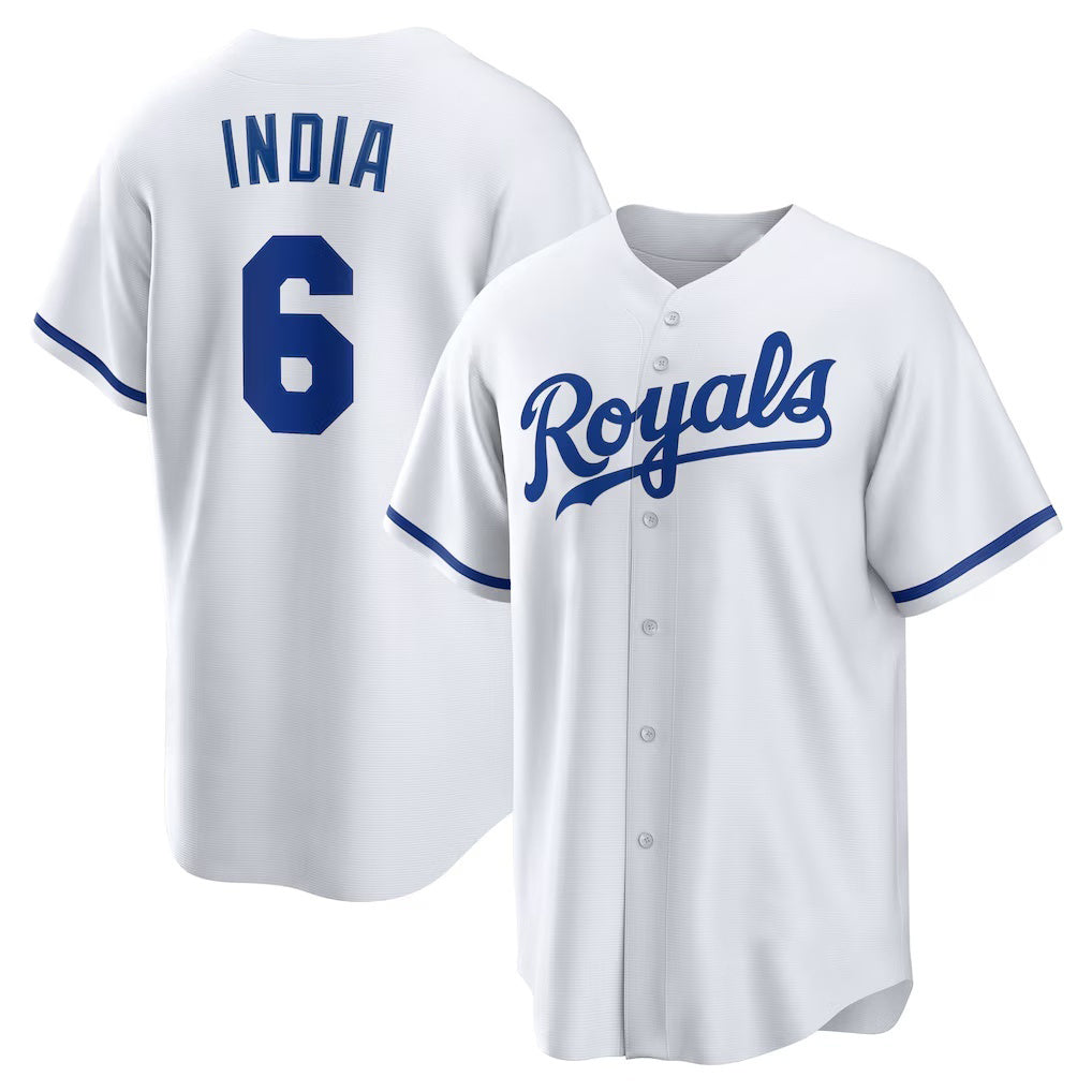 Kansas City Royals #6 Jonathan India White Home Replica Baseball Jersey