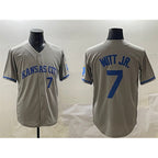 Kansas City Royals #7 Bobby Witt Jr. Gray 2024 Away Limited Stitched Baseball Jersey