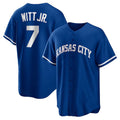 Kansas City Royals #7 Bobby Witt Jr. Rush Blue Alternate 2 Replica Baseball Jersey