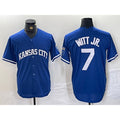 Kansas City Royals #7 Bobby Witt Jr Blue Cool Base Stitched Baseball Jersey