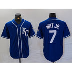 Kansas City Royals #7 Bobby Witt Jr Royal Cool Base Stitched Baseball Jersey
