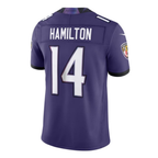 Kyle Hamilton Ravens #14 Purple Vapor F.U.S.E. Sewn Down Limited Stitched Football Jersey