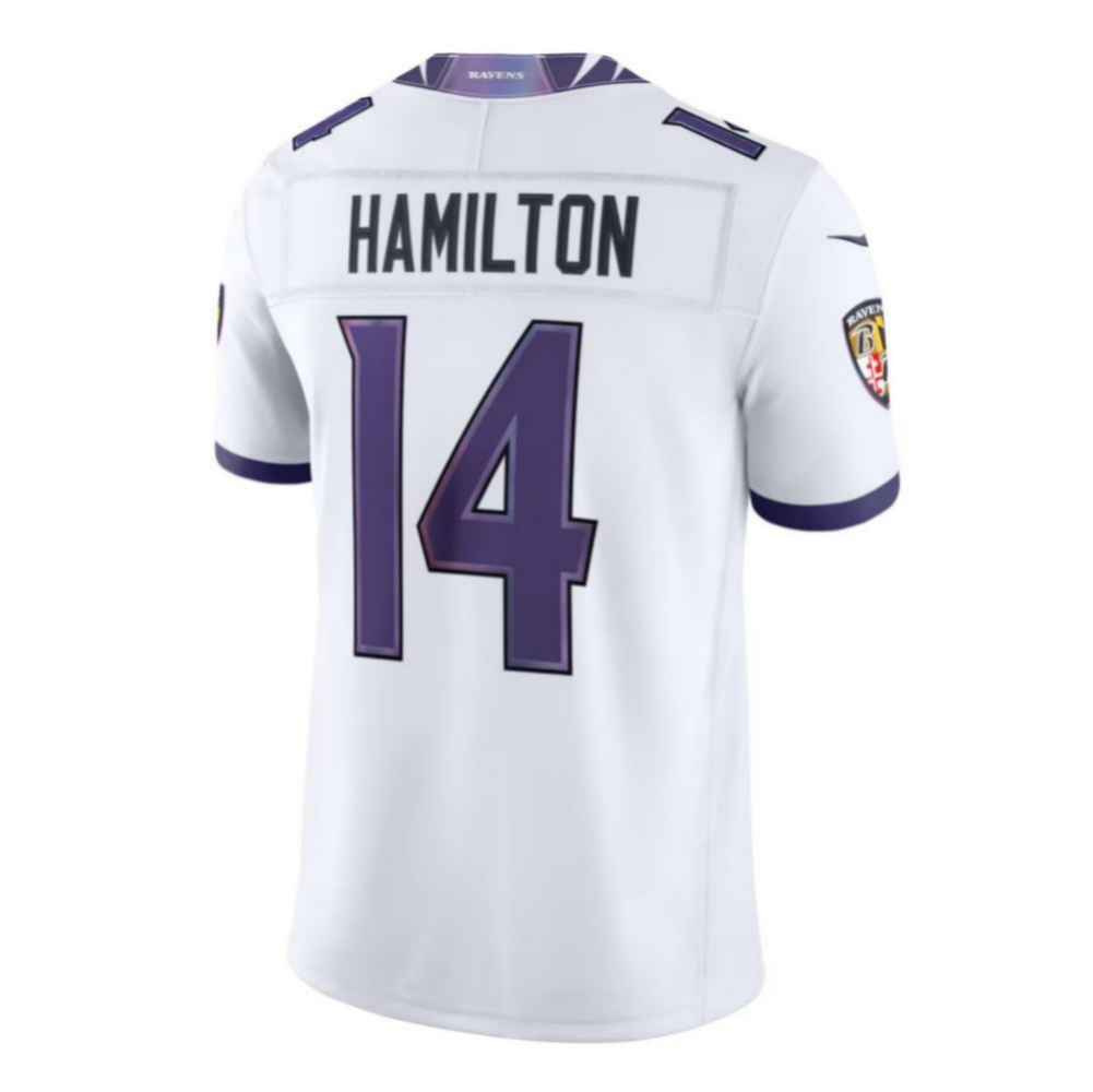 Kyle Hamilton Ravens #14 White Vapor F.U.S.E. Sewn Down Limited Stitched Football Jersey