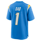 LA.Chargers Number #1 Dad Powder Blue Game Football Jersey MAROU
