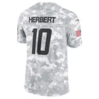 LA.Chargers #10 Justin Herbert Arctic Camo 2024 Salute to Service Limited Jersey