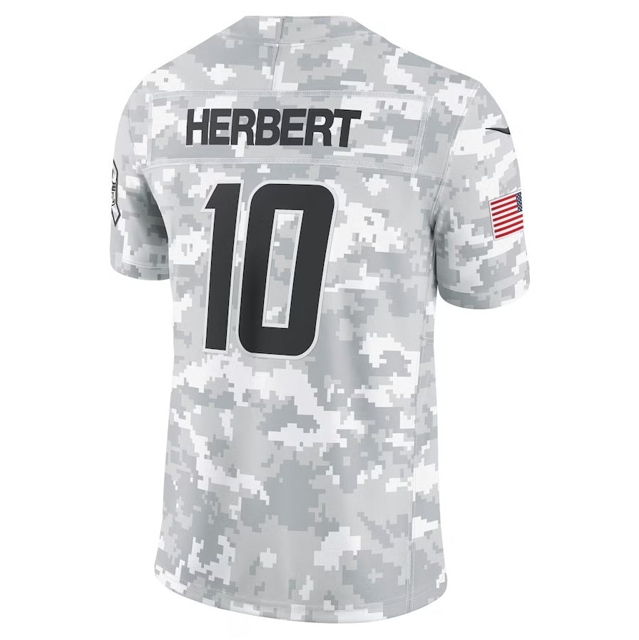 LA.Chargers #10 Justin Herbert Arctic Camo 2024 Salute to Service Limited Jersey