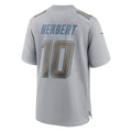 LA.Chargers #10 Justin Herbert Gray Atmosphere Fashion Game Jersey