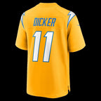 LA.Chargers #11 Cameron Dicker Gold Alternate Game Jersey
