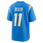LA.Chargers #11 Cameron Dicker Powder Blue Game Jersey