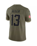LA.Chargers #13 Keenan Allen Olive 2022 Salute To Service Limited Football Jersey Marou