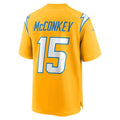 LA.Chargers #15 Ladd McConkey Gold Alternate Charger Power Game Player Jersey